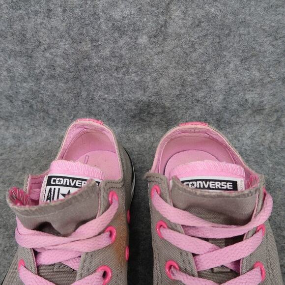 Converse Shoes Kids 1 Sneakers Double Tongue Chuck Taylor All Star Pink Gray Low - Picture 4 of 14